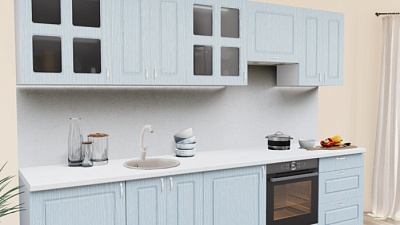 Кухня на заказ Патина скай 74 Квадро